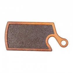 Biradlı GRV-1845 Basalt Steak Wood Serving Board with Handles, 39.5x18 cm - Biradlı