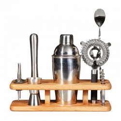Biradlı GRV-1855 Bar Set with Wooden Stand, 7 Piece - Biradlı