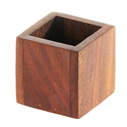 Biradlı GRV-1871 Iroko Square Stick Sugar Bowl, Brown - Biradlı