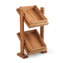 Biradlı GRV-1879 Wooden Two Tiered Buffet Presentation Basket - Biradlı