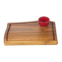 Biradlı GRV-1881 Steak Board with Sauce Board, 32x23 cm, Walnut - Biradlı