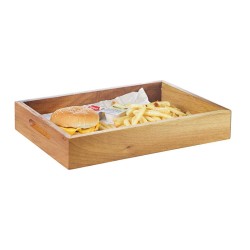 Biradlı GRV-1885 Hamburger Sunum Kasası 33x23 cm, Ceviz - Biradlı