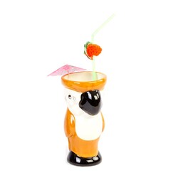 Biradlı GRV-20205 Papağan Керамическая кружка Тики для коктейлей, 400 куб. см, 8x17 см, желтый - Biradlı