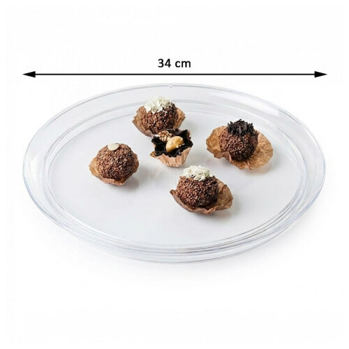 Biradlı GRV-2201 Multipurpose Polycarbonate Presentation Tray, 34 cm, Clear - Biradlı (1)
