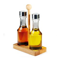 Biradlı GRV-2409 Matte Wood Oil Holder Stand with Stand, 2 pcs, 130 cc - Biradlı