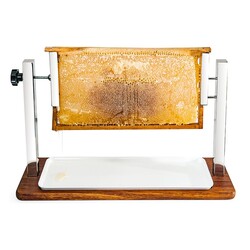 Biradlı GRV-2418 Ireko Honeycomb Honey Stand with Wooden Base, 62x22x36 cm - Biradlı