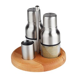 Biradlı GRV-243 Salt Shaker Set with Stand, 3 pcs - Biradlı