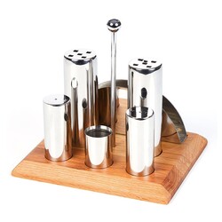 Biradlı GRV-257 Round Salt and Spice Shaker Set, 6 pcs - Biradlı