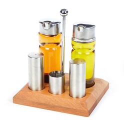 Biradlı GRV-262 Salt and Oil Shaker Set, 5 pcs, 150 cc - Biradlı