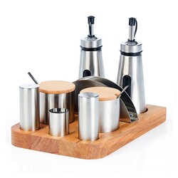 Biradlı GRV-263 Spice and Oil Holder Set, 8 pcs, 150 cc - Biradlı