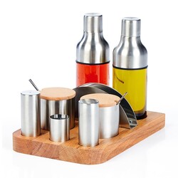 Biradlı GRV-264 Spice and Oil Holder Set, 8 pcs, 300 cc - Biradlı