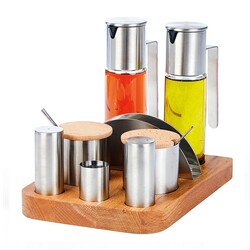 Biradlı GRV-265 Spice and Oil Holder Set, 8 pcs, 180 cc - Biradlı
