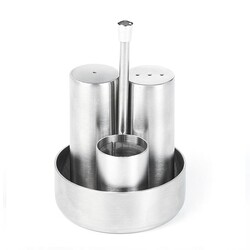 Biradlı GRV-267 Steel Standing Salt Shaker Set, 3 pcs - Biradlı