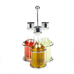 Biradlı GRV-268 Oil Holder Set with Wire Stand, 3 pcs, 130 cc - Biradlı