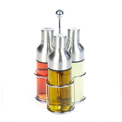 Biradlı GRV-270 Oil Holder Set with Wire Stand, 3 pcs, 300 cc - Biradlı