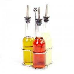 Biradlı GRV-293 Oval Oil Holder Set with Wire Stand, 3 pcs, 250 cc - Biradlı