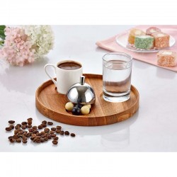 Biradlı GRV-301 Деревянный круглый набор для приготовления кофе в турке, 19x2 см - Biradlı