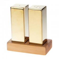 Biradlı GRV-317 Everest Square Large Salt Shaker Set, 2 pcs, Gold - Biradlı