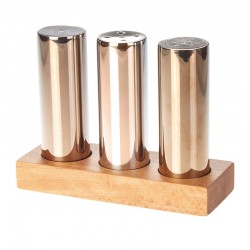 Biradlı GRV-318 Everest Round Large Salt Shaker Set, 3 pcs, Copper - Biradlı