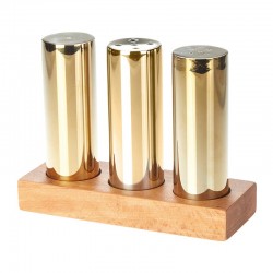 Biradlı GRV-318 Everest Round Large Salt Shaker Set, 3 pcs, Gold - Biradlı