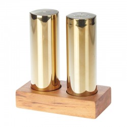 Biradlı GRV-319 Everest Round Large Salt Shaker Set, 2 pcs, Gold - Biradlı