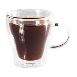 Biradlı GRV-334 Espresso Glass with Double Handle, 80 ml - Biradlı