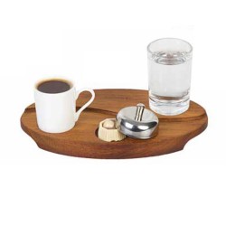 Biradlı GRV-339 طقم تقديم قهوة تركي خشبي من الخشب من طراز ، 23 × 14 سم - Biradlı