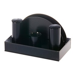 Biradlı GRV-52 Salt Shaker Napkin Holder Set, 4 pcs, Black - Biradlı