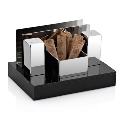 Biradlı GRV-67 Square Salt Shaker Napkin Holder Set, 4 pcs, Black, Matt - Biradlı