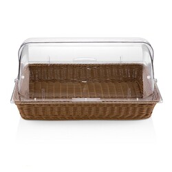 Biradlı GRV-77 Polycarbonate Rolltop Display Stand with Basket, 54x33x26 cm - Biradlı