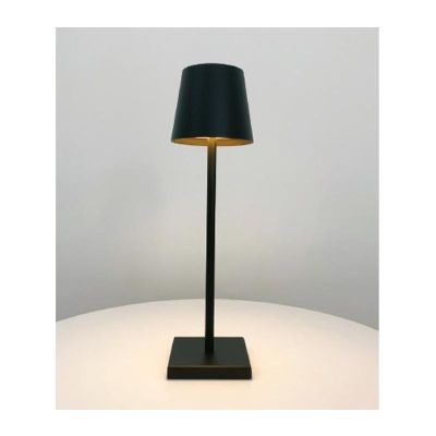 Biradlı GRV-814 مصباح طاولة قابل لإعادة الشحن، 10 × 38 سم، أسود - Biradlı