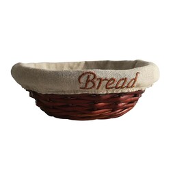 Biradlı GRV-902 Round Bread Basket with Cloth, 22x7 cm - Biradlı