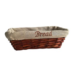 Biradlı GRV-907 Rectangular Bread Basket with Cloth, 25x12x8 cm - Biradlı