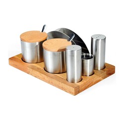 Biradlı GRV-96 Round Salt and Spice Shaker Set, 6 pcs - Biradlı