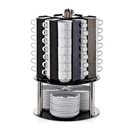 Biradlı GRV-FS-01 Rotating Cup Stand with Plate, 56 Cup Capacity - Biradlı