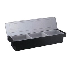 Biradlı H-10311 Polycarbonate Bar Container with Lid, 3 pcs, 50x16x9 cm, Black - Biradlı