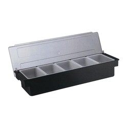 Biradlı H-10313 حاوية بار من البولي كربونات مع غطاء، 5 قطع، 50 × 16 × 9 سم، أسود - Biradlı