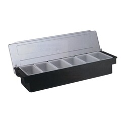 Biradlı H-10314 حاوية بار من البولي كربونات مع غطاء، 6 قطع، 50 × 16 × 9 سم، أسود - Biradlı