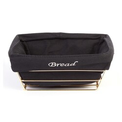 Biradlı HW-180A سلة خبز مربعة مع قماش، 22x22x22x9 سم، ذهبي - Biradlı