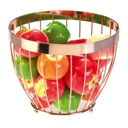 Biradlı HW126 Wire Fruit Presentation Bowl, 20x15 cm, Copper - Biradlı
