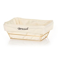 Biradlı HW182B Rectangular Cloth Bread Basket, 22x16 cm, Gold - Biradlı