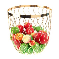 Biradlı HW185 Wire Fruit Presentation Bowl, 25x26 cm, Gold - Biradlı