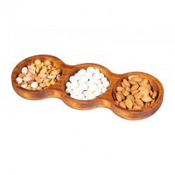 Biradlı GRV-1860 Iroko Ahşap Çerezlik, 3'lü, 28.5x12 cm - Biradlı