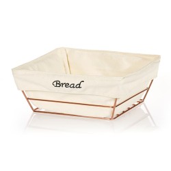Biradlı HW180B Kare Bezli Ekmek Sepeti, 22x22 cm, Altın - Biradlı