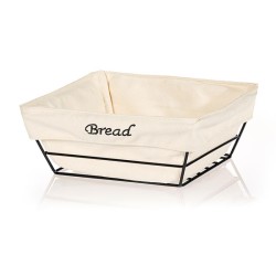 Biradlı HW180B Kare Bezli Ekmek Sepeti, 22x22 cm, Siyah - Biradlı