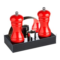 Biradlı GRV-199 Akrilik Menaj Seti, 4'lü, 18.5x9.5x3 cm, Kırmızı - Biradlı