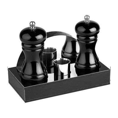 Biradlı GRV-199 Akrilik Menaj Seti, 4'lü, 18.5x9.5x3 cm, Siyah - 1