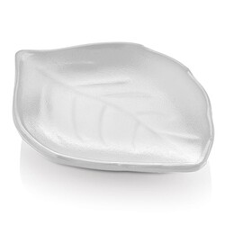 Biradlı 14027B Minimal Yaprak Sunum Tabağı, 11.4x8.6x2 cm, Beyaz - Biradlı