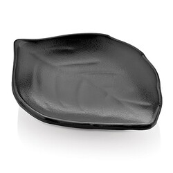 Biradlı 14027B Minimal Yaprak Sunum Tabağı, 11.4x8.6x2 cm, Siyah - Biradlı
