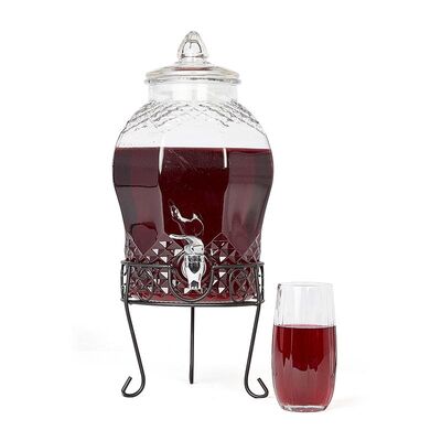Biradlı GRV-6031 Musluklu Cam Şerbetlik, 6 L - 1